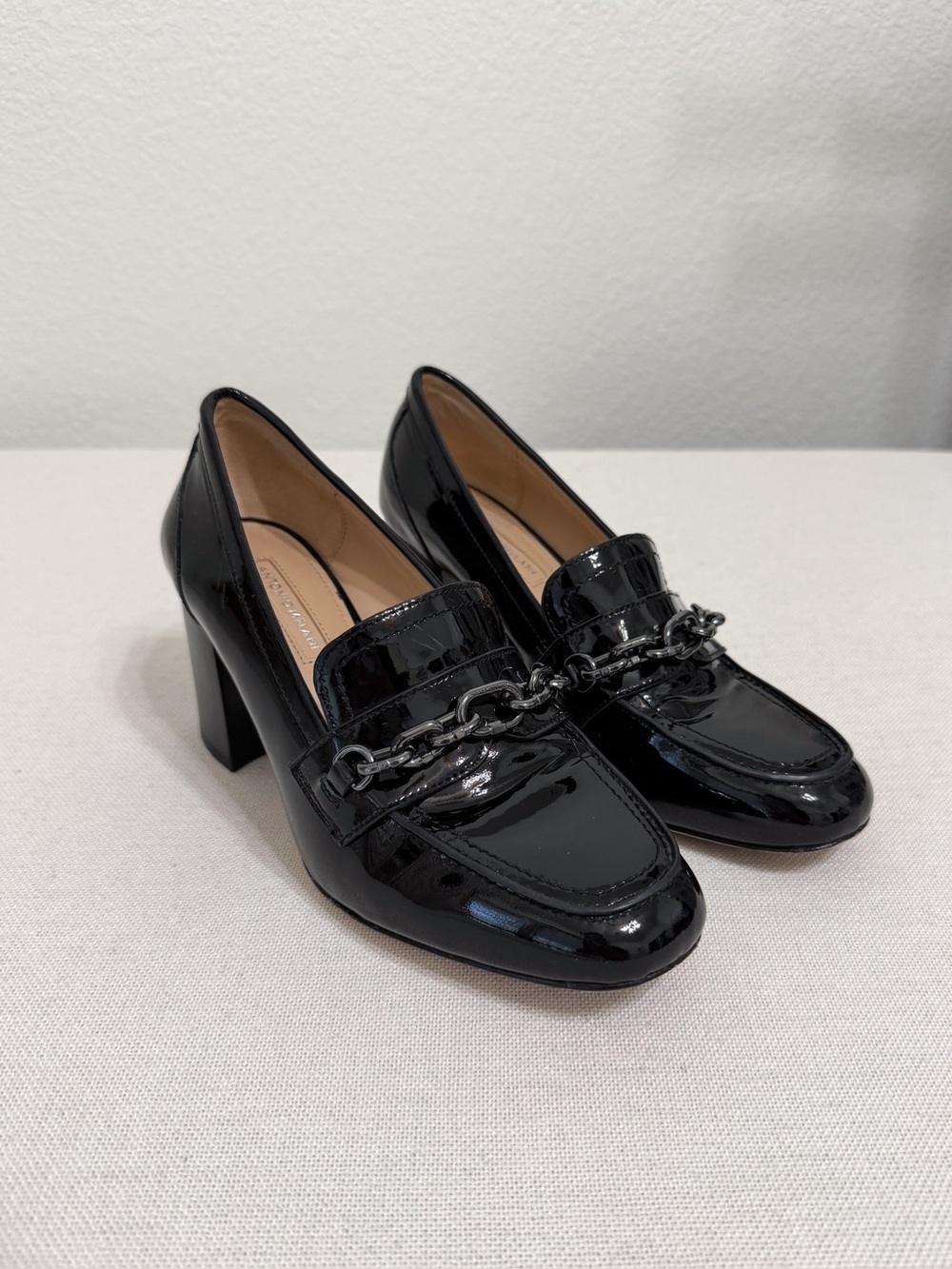 Antonio Melani Genuine Leather Loafer Chunky Heels